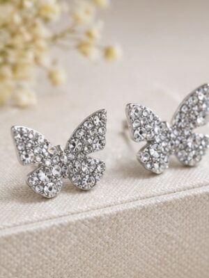 Crystal Butterfly Stud Earrings